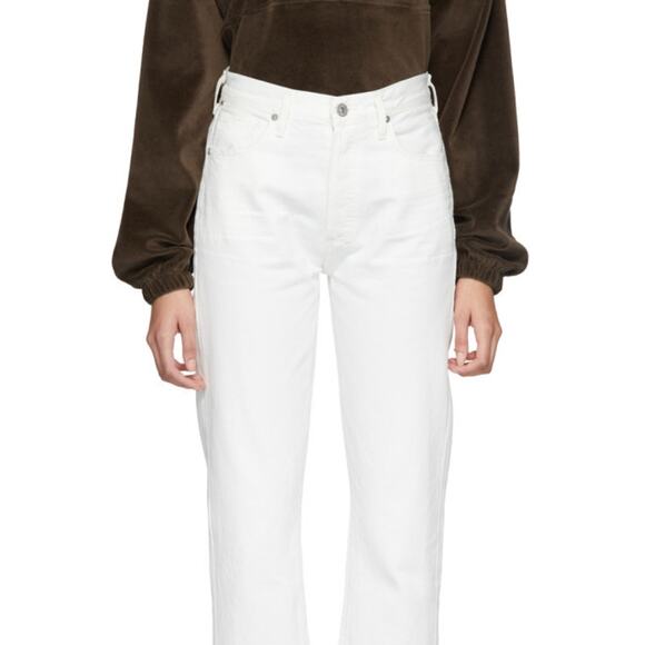Citizens of Humanity Off-White McKenzie Curved Straight‎ Jeans Size 26 - Picture 3 of 12
